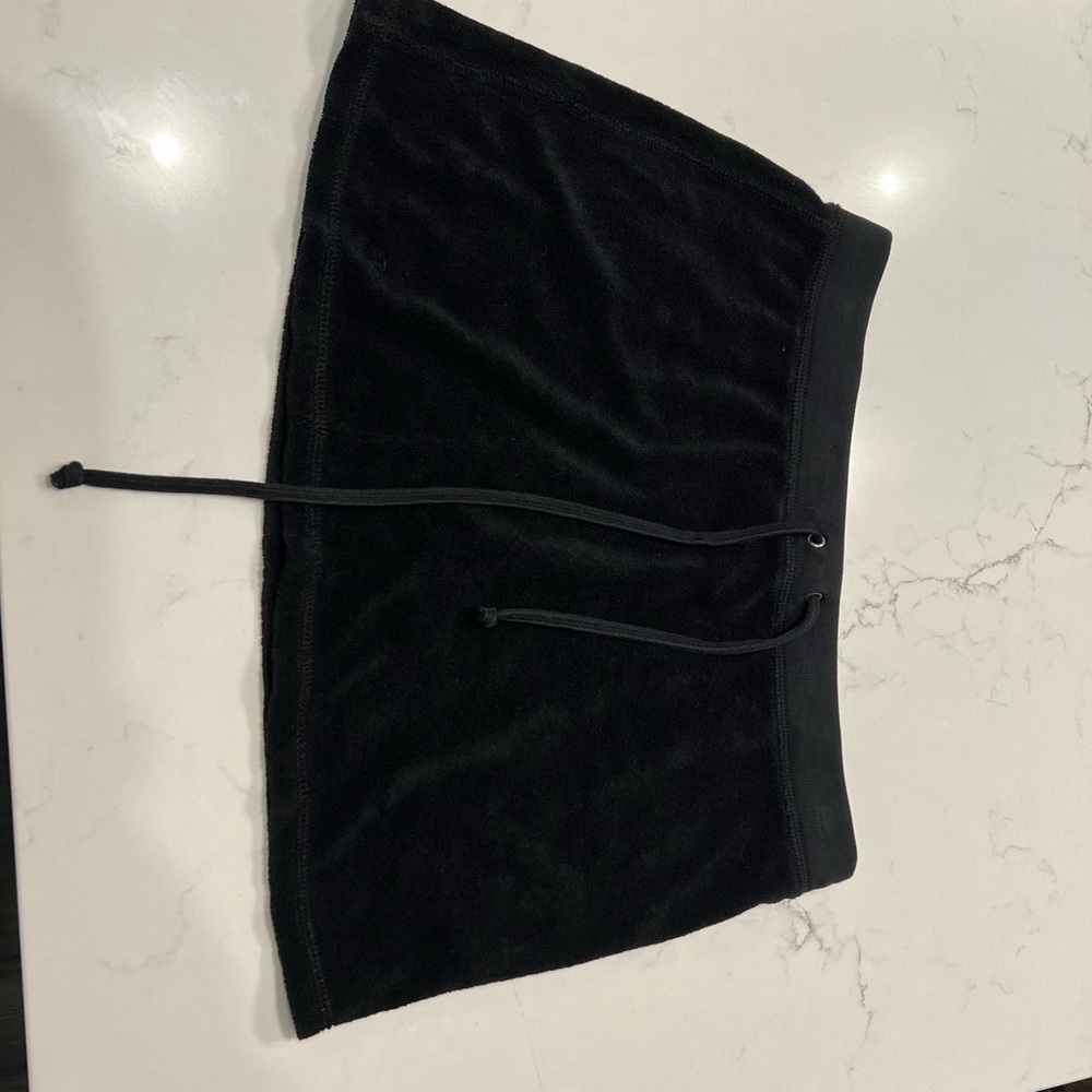 Juicy Couture Black Terry Skirt with Pink Label Y2K